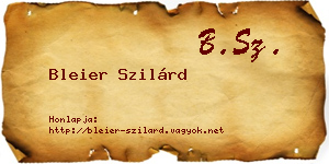 Bleier Szilárd névjegykártya